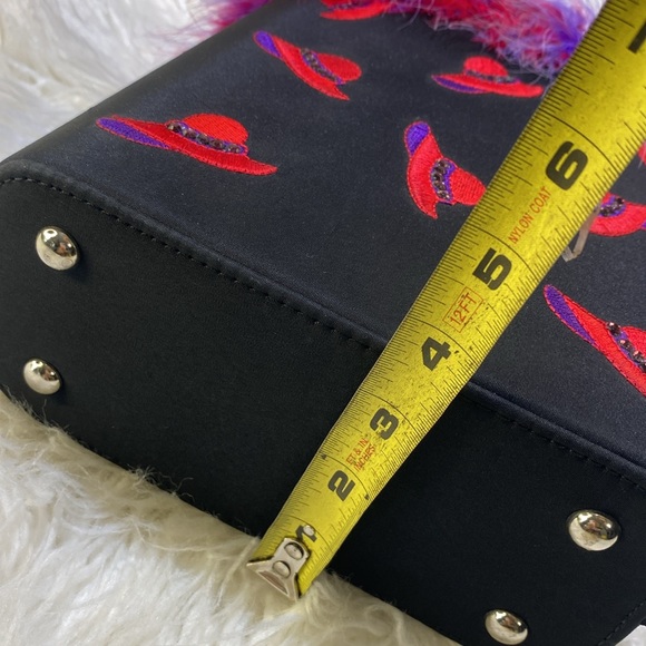 ❤️💜 -Red & Purple Hats Red Feather Trim Purse-💜❤️ - Picture 7 of 8